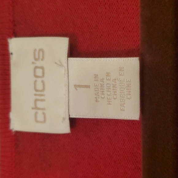 Chico's Red and Black Floral Pullover Sweater - Picture 3 of 5